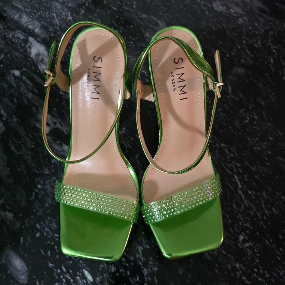 BRAND NEW SIMMI LONDON WIDE FIT RHINESTONE MULE SANDALS